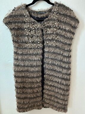 Alexander MQueen Beaded Open-Front Vest